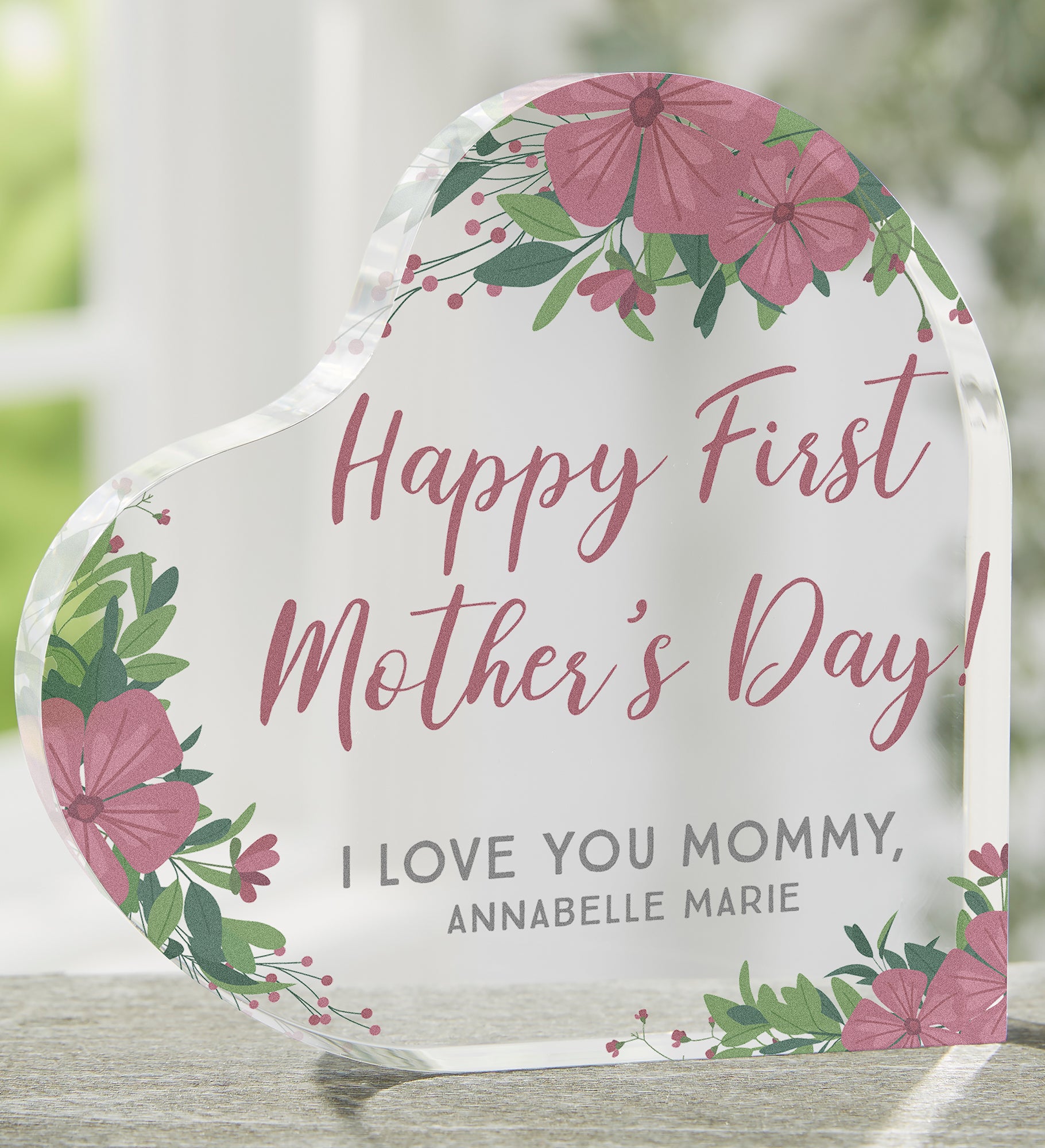 First Mother's Day Personalized Printed Heart Keepsake